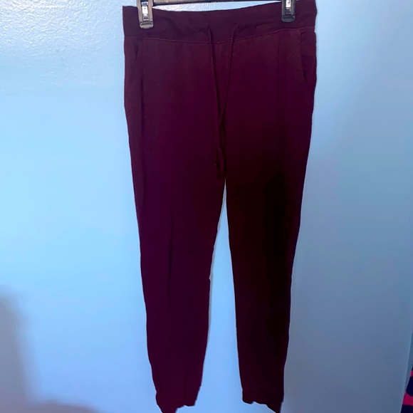 Cozy Burgundy Sweatpants, Street Fashion - Picture 1 of 2
